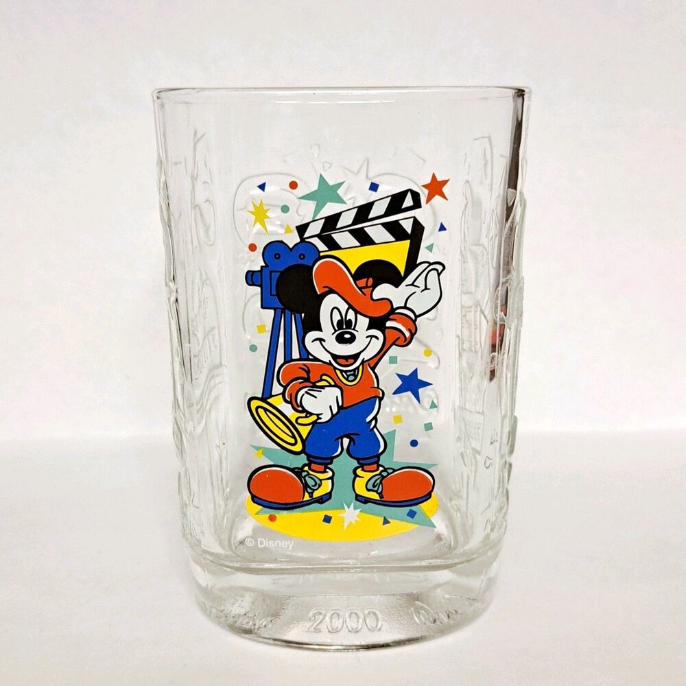 Walt Disney World Mickey Mouse Glass Textured McDonald's 2000 Disney Studios